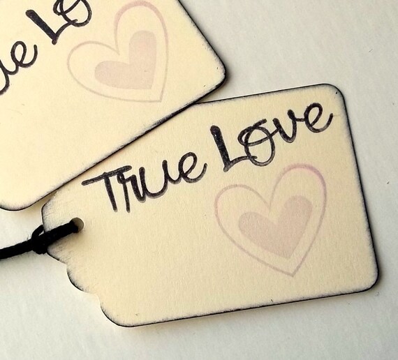 <em>Ture love</em> wedding favor tags rustic gift bag tag