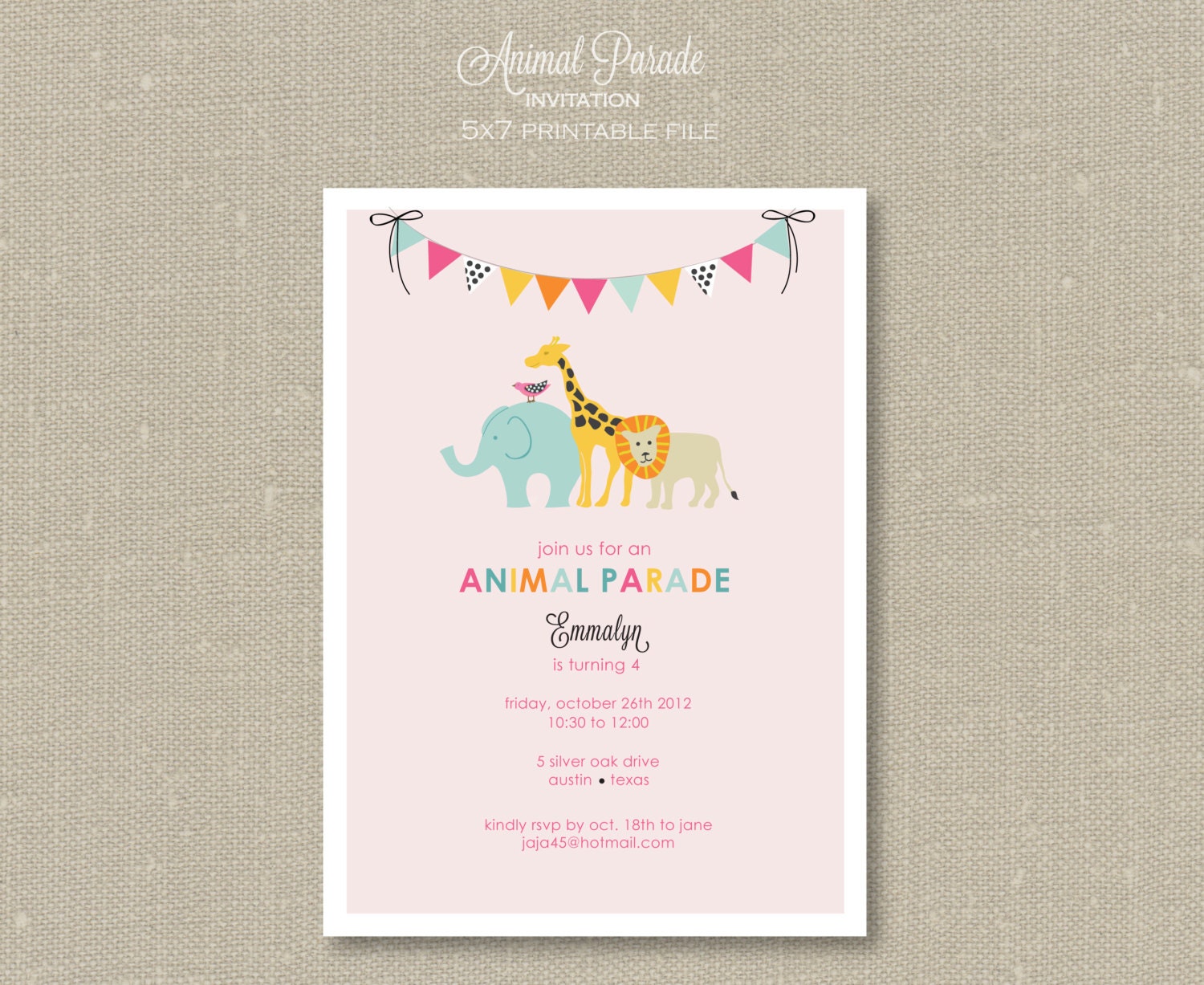 Invitation - Animal Parade