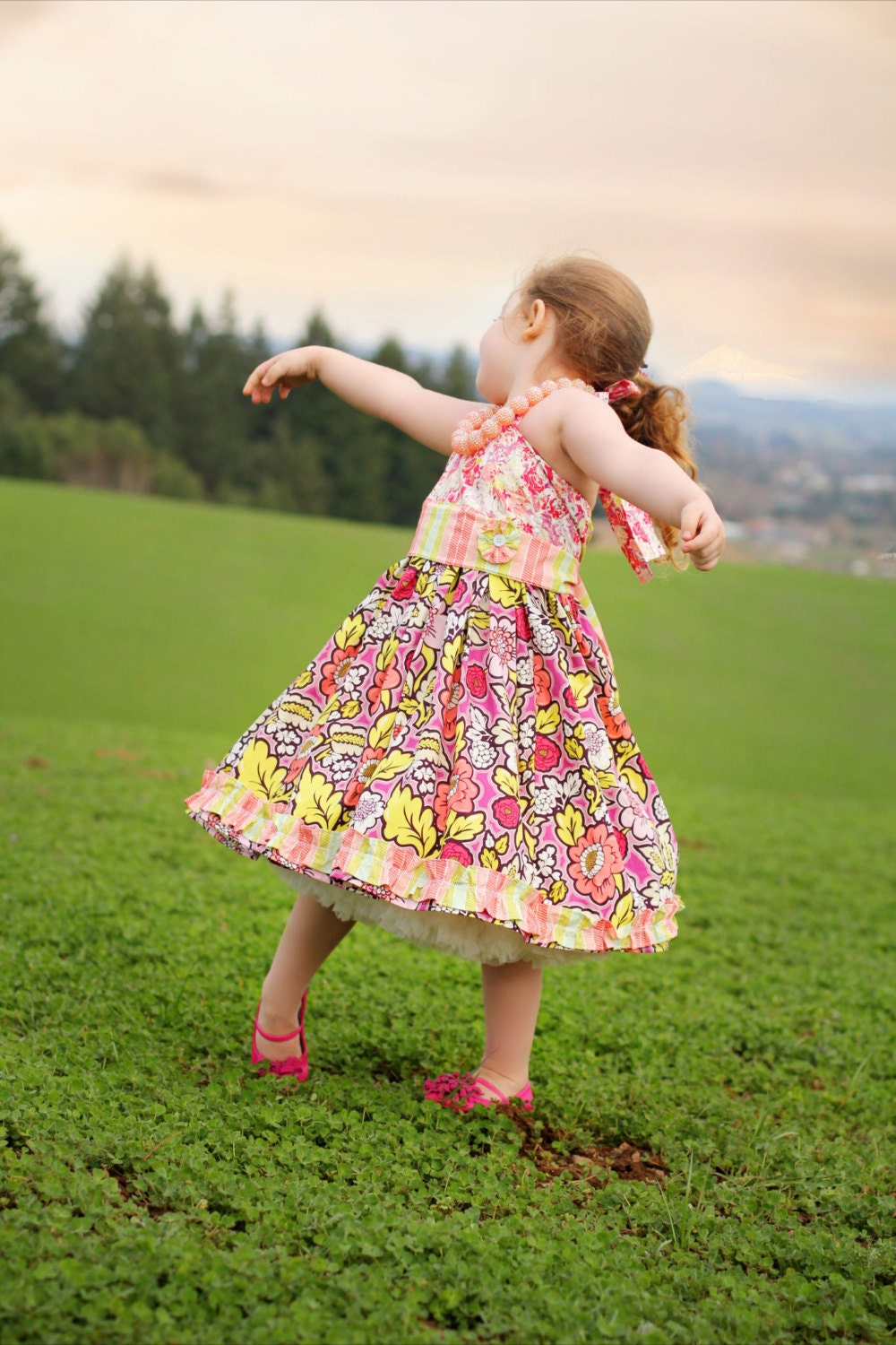 Blossoms in Bloom halter dress, size 12mos.-5T