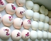 Organic Bath Bomb Assortie set of 3 Natural Fizzy samples halfs no synthetics LOT 1 - Rose, Chocolate, Peppermint