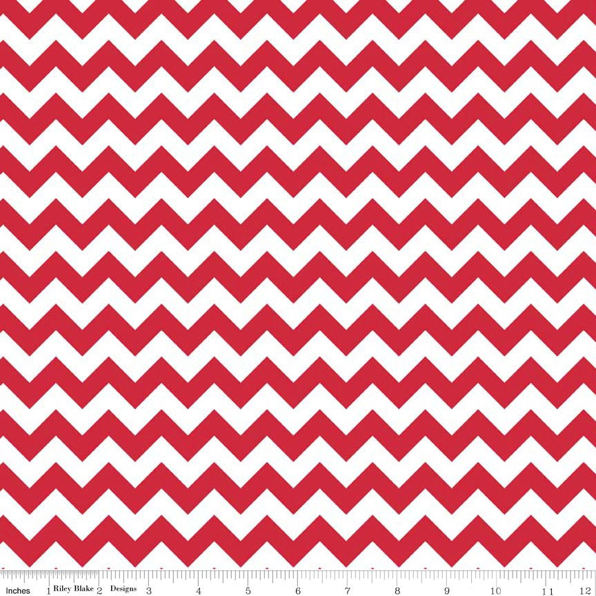 Chevron Small Red - C340-80 Riley Blake - Fabric - Fat Quarter 18 by 22