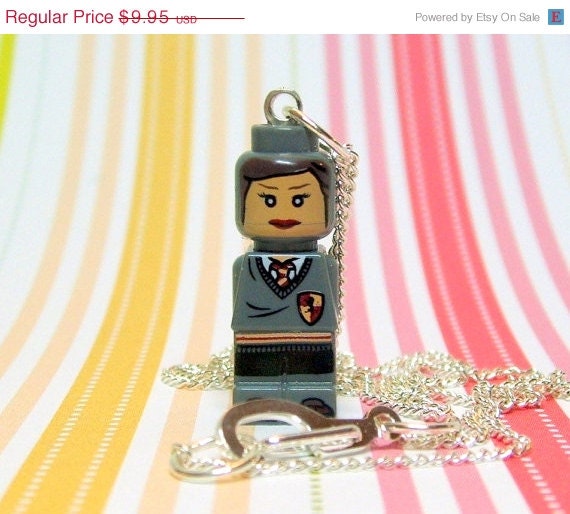 SALE Hermione Granger Necklace made from Genuine Harry Potter LEGO (r) Pieces