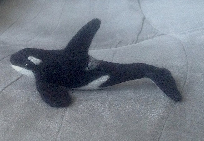 Smal needle felted orca killer whale