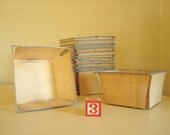 Vintage berry baskets, 3 zinc metal edge, vintage wood produce boxes, Easter basket