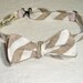 Taupe Stripe Linen Adjustable Batwing Bow Tie