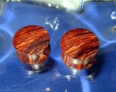 Amazing Grain 22mm Cocobolo, rosewood ear plugs, gauges,  hand turned, organic