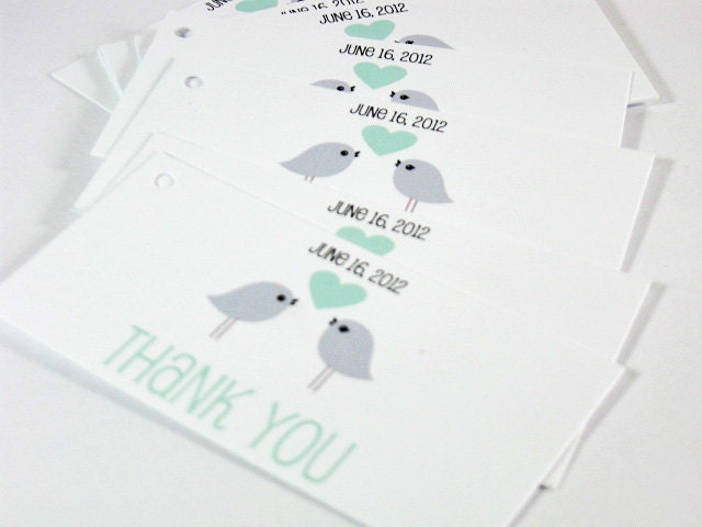 Love Bird Favor Tags--Wedding--Bridal Shower--Customize