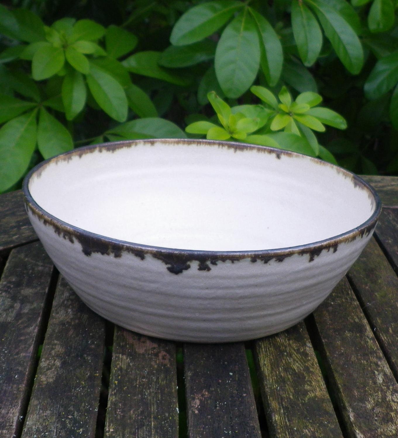 Soup, cereal or salad bowl hand thrown in stoneware pottery ceramic