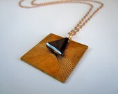 Art Deco Onyx and Brass Necklace