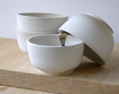 Made to order - Set of four small stoneware soup bowls choose your colour