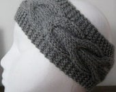 Knit Head Band Head Wrap Light Gray Ultra Soft Yarn