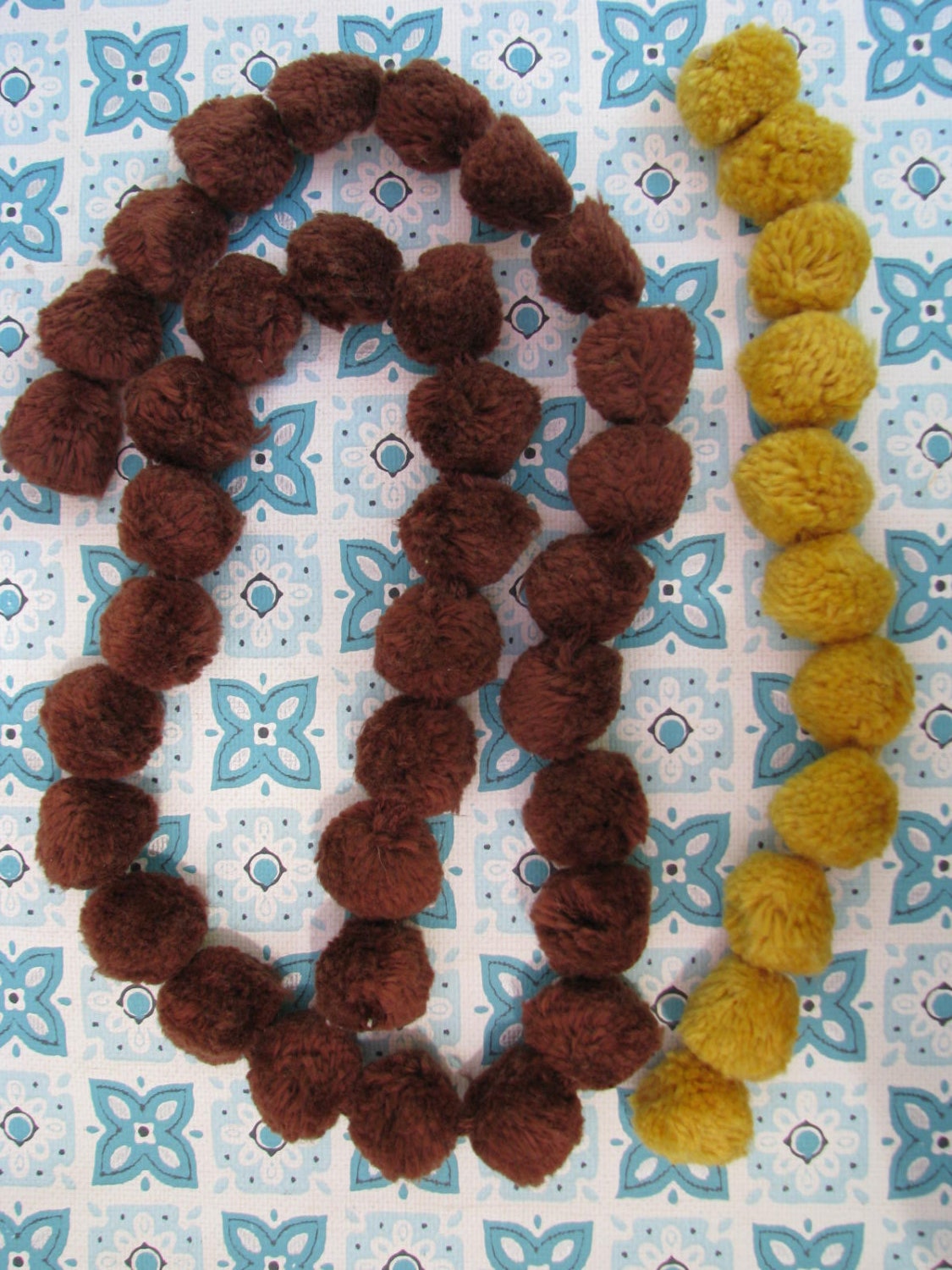 Yards of Vintage Ball Trim In Brown and Yellow