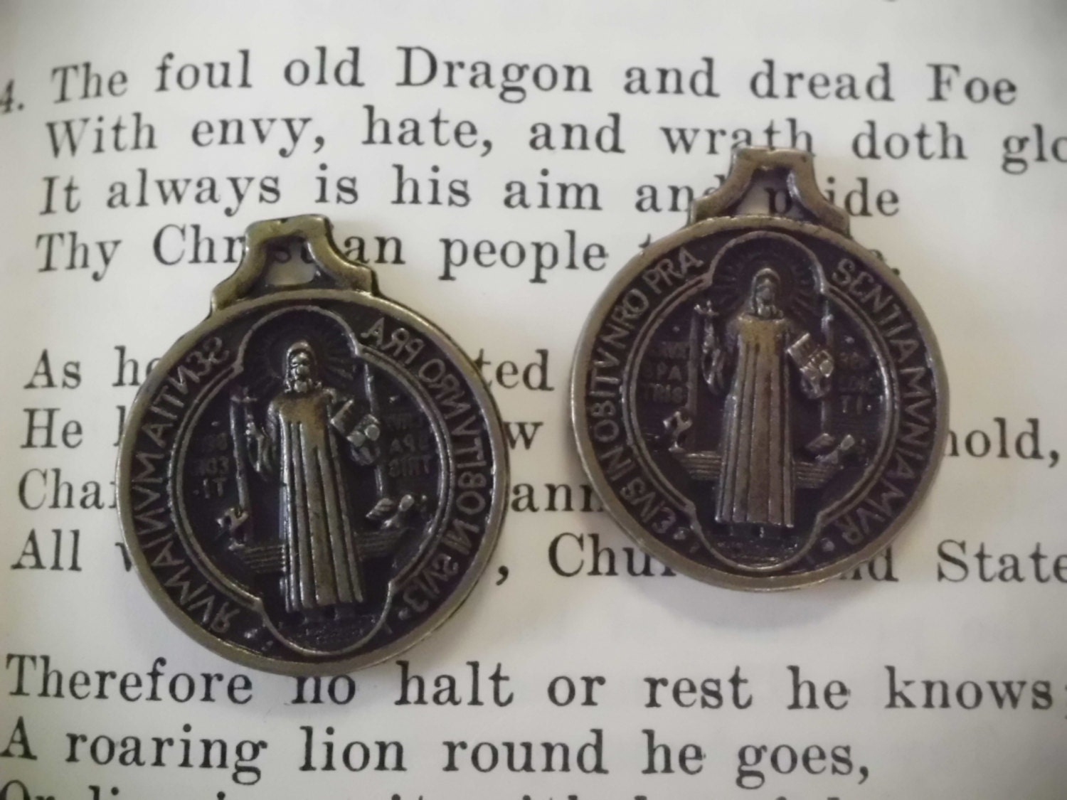 NEW  2 Saint Benedict Exorcism Medal Warding Off Evil Craft Supply