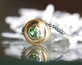 Green Tourmaline Halo Necklace - Ready To Ship