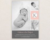 Girls Photo Birth Announcement. I Customize, You Print. Il_170x135