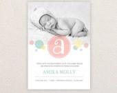 Girls Photo Birth Announcement. Whimsy bubbles. I Customize, You Print. Il_170x135