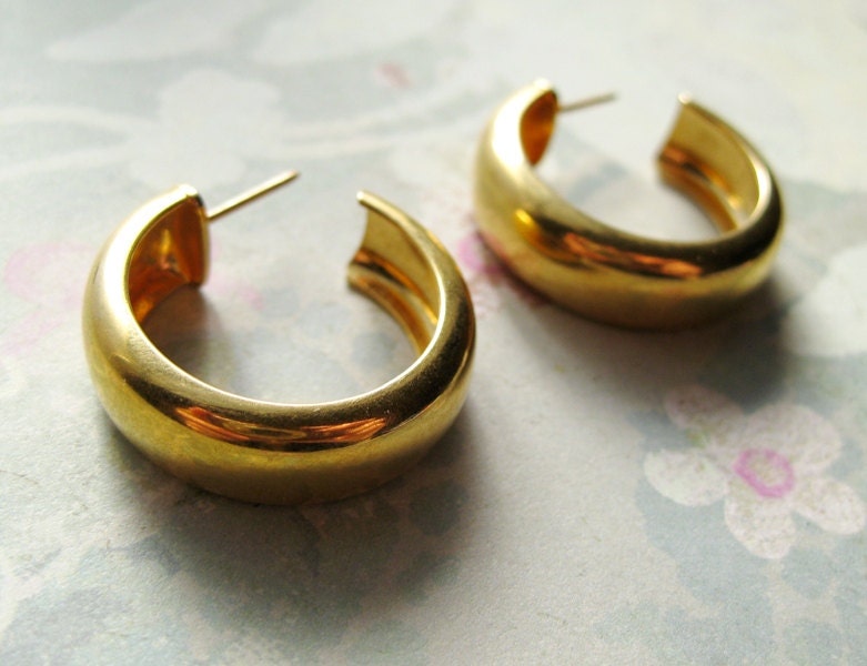 Vintage Golden (gold plated) Hoop Earrings