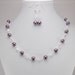 Necklace and Earring Set - Dark Purple Glass Pearls with Aurora Borealis Glass Beads - Eggplant