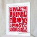 MOTHERS DAY Wall Art for Boys, Of all the animals the boy is most unmanageable, Plato, Father's Day, Sign, Nursery Art Print