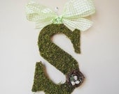 25% Off Initial Wreath, Moss Door Wreath, Monogram Decor