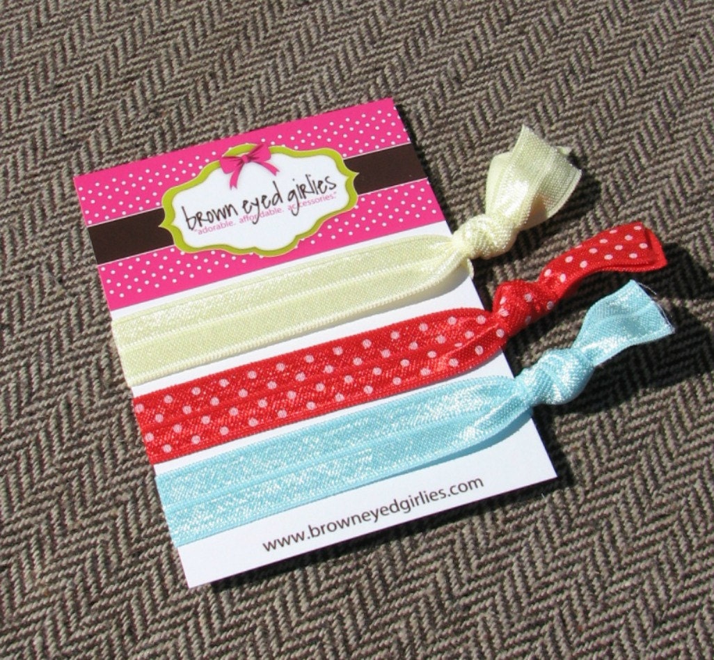 Elastic Hair Ties - Little Red Riding Dot