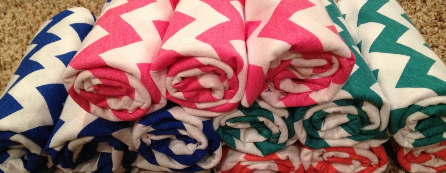 Chevron spring  blanket... You Pick Color...lightweight knit