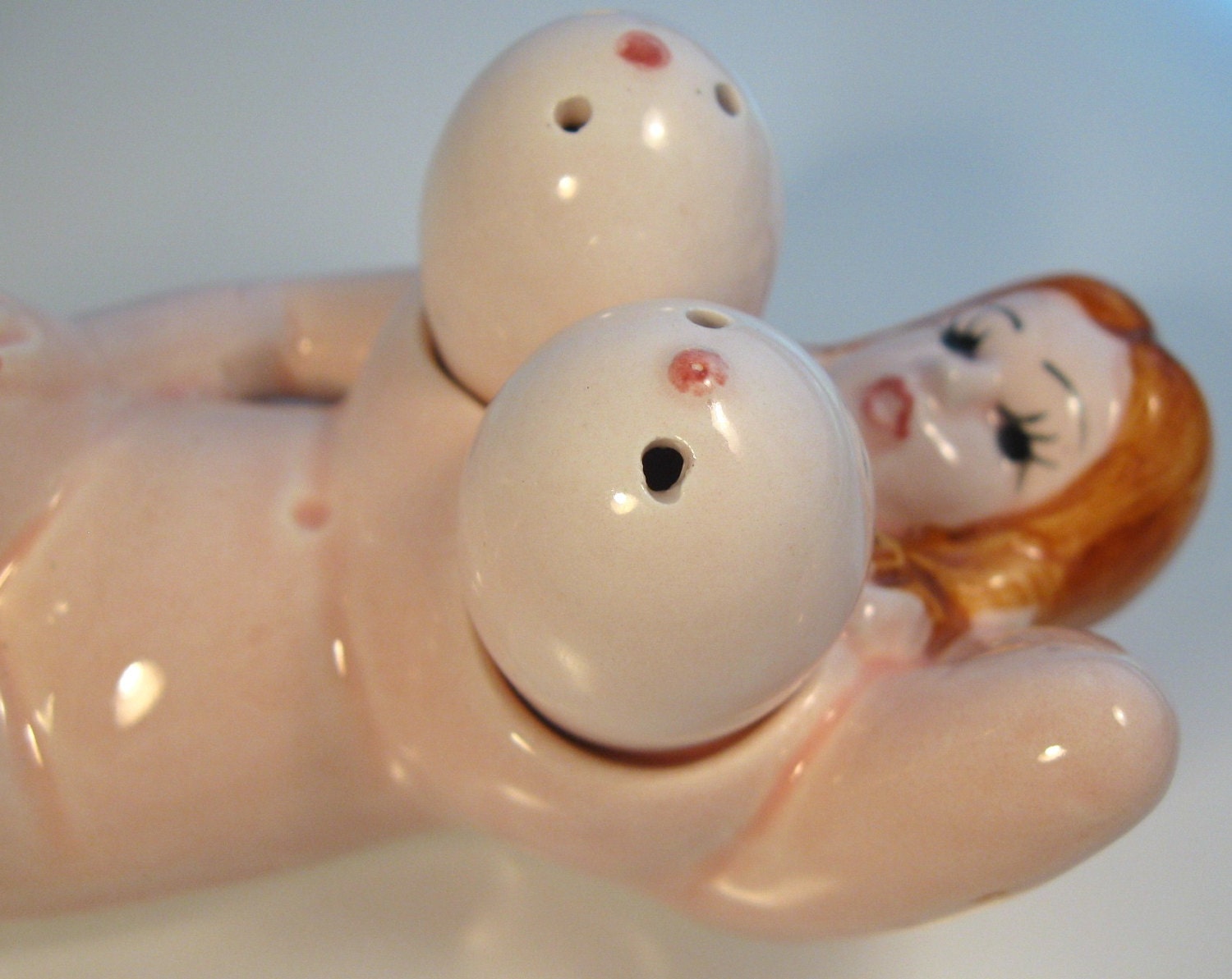 Vintage Nude Woman Salt & Pepper Set Breast Shakers
