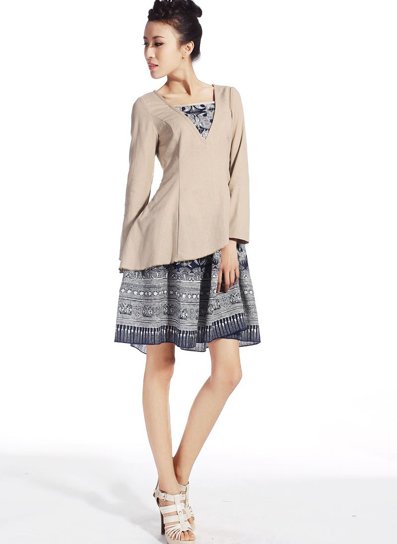 Midi linen dress (509)