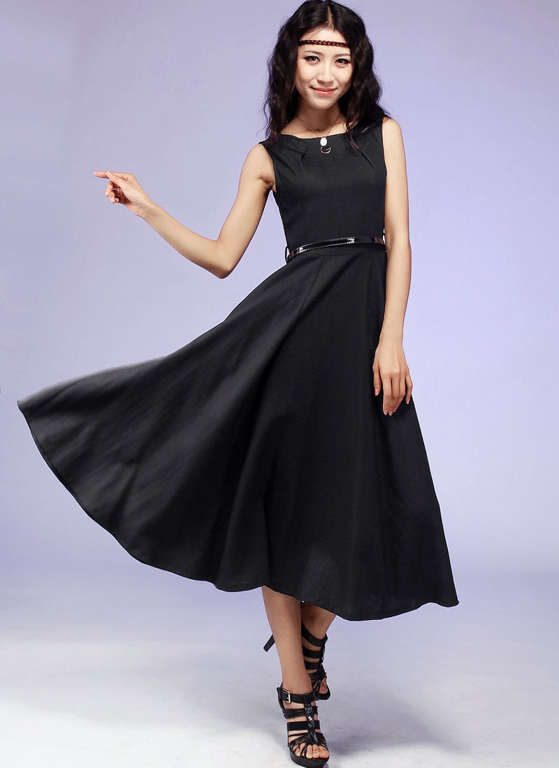 Black maxi prom dress  (561)