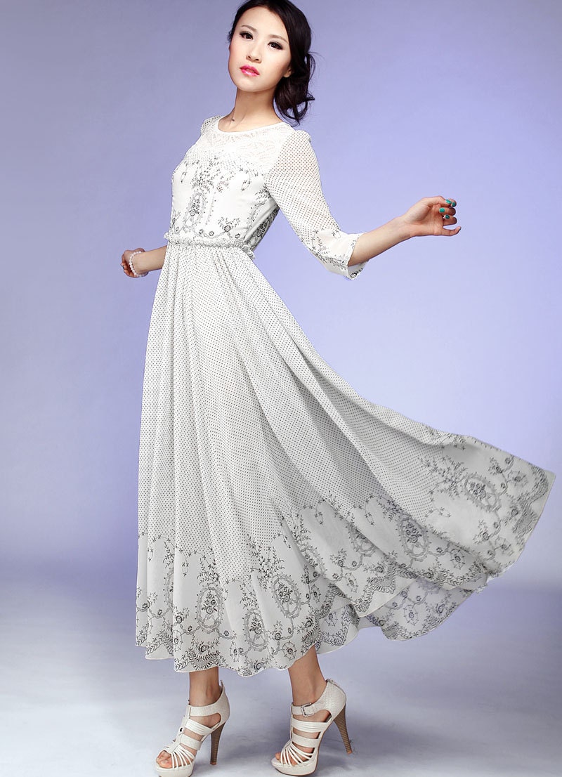 Chiffon maxi wedding dress (548)