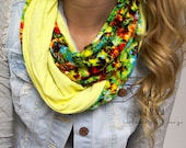 Neon multi color jersey loop scarf