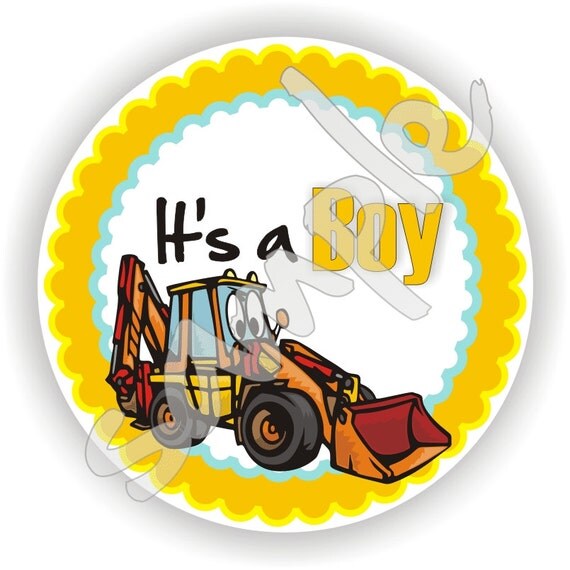 It's a Boy Theme - 40 Thank You 2 inch circle Stickers - Birthday - Baby Shower - Envelope Seal - Address Label - Personalized Il_570xn