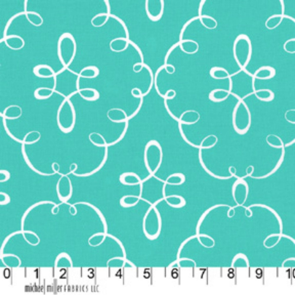 Michael Miller Doodle Damask in Mermaid - 1 yard