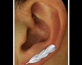 925 Sterling Silver Feather Earrings