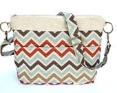 Beautiful & Practical,  Camera bags Made in the USA, Darby Mack Designs this one is  upholstery weight woven cotton in Earth tones, Chevron