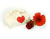 Mothers day Rounds, 10 Organic Ultra Soft Natural Organic Facial cotton rounds in a Red Heart Embellished Gift Bag, Mothers Day Gift