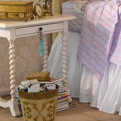 Rachel Ashwell Shabby Chic Brolley Ticking Stripe Aqua or Pink background cotton poplin 54"  by the Yard