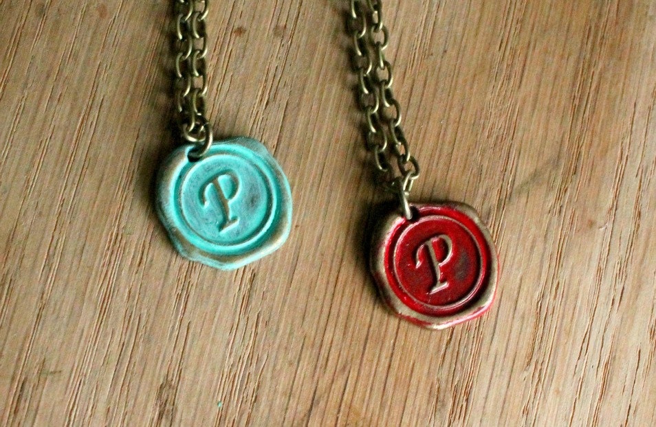 Alphabet Letter Initial Charm Necklaces P, R, S, T