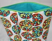 Modern Circles Pleated Zippered Pouch