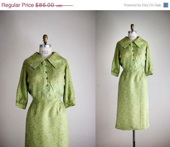 25% OFF SALE 50s dress / 1950s silk day dress / Regent St dress