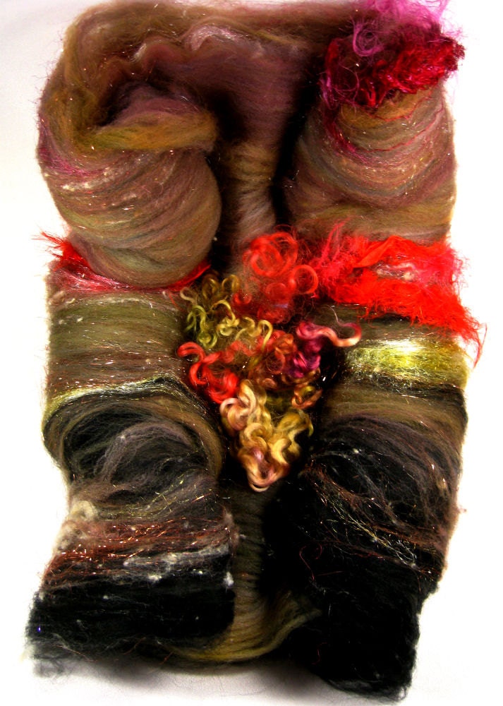 Wayward Wild Card Bling Batt for Spinning and Felting