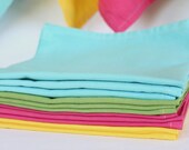Cloth Napkins, Organic Cotton, Hand Dyed, Set of 4 Sixteen inch Dinner Napkins, Made in the USA
