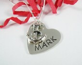 SALE -You Are My Anchor Necklace - Personalized Heart and Anchor Necklace - Anchor of my Life - Boyfriend Girlfriend Jewelry