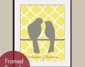 Love Birds on a Wire (B) - 11x14 Art Print (Featured in Canary and Gravel) Personalize Names and Colors