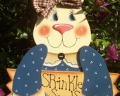 Hand painted Spring  Bunny Hanger, Wooden Boy  Easter Bunny,Holiday, Welcome Greeter, Home Decor, Primitive