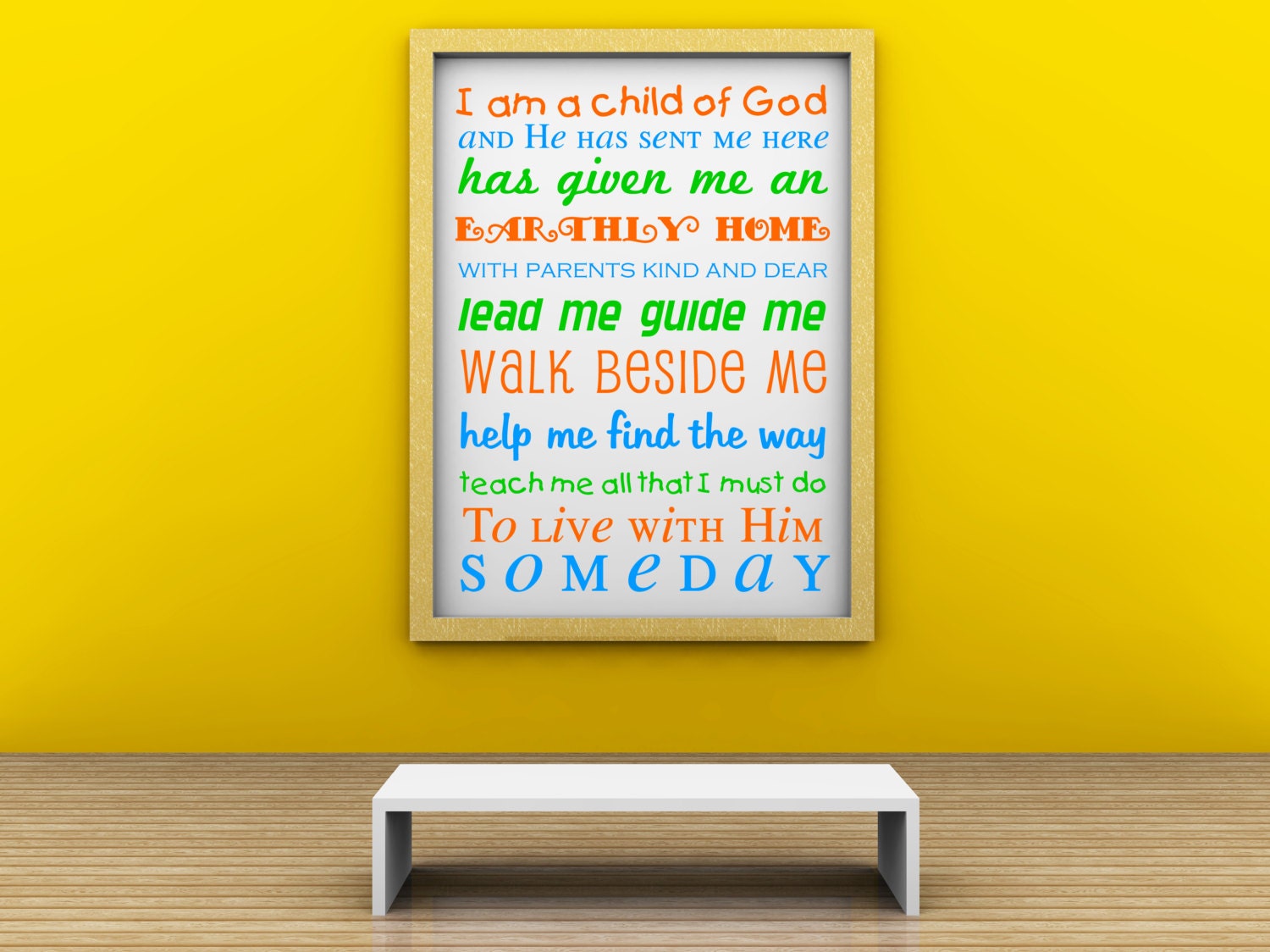 Vinyl Lettering Decal - SUBWAY ART  -I Am A Child Of God - in 3 colors - 17 x 23 inches - 1722