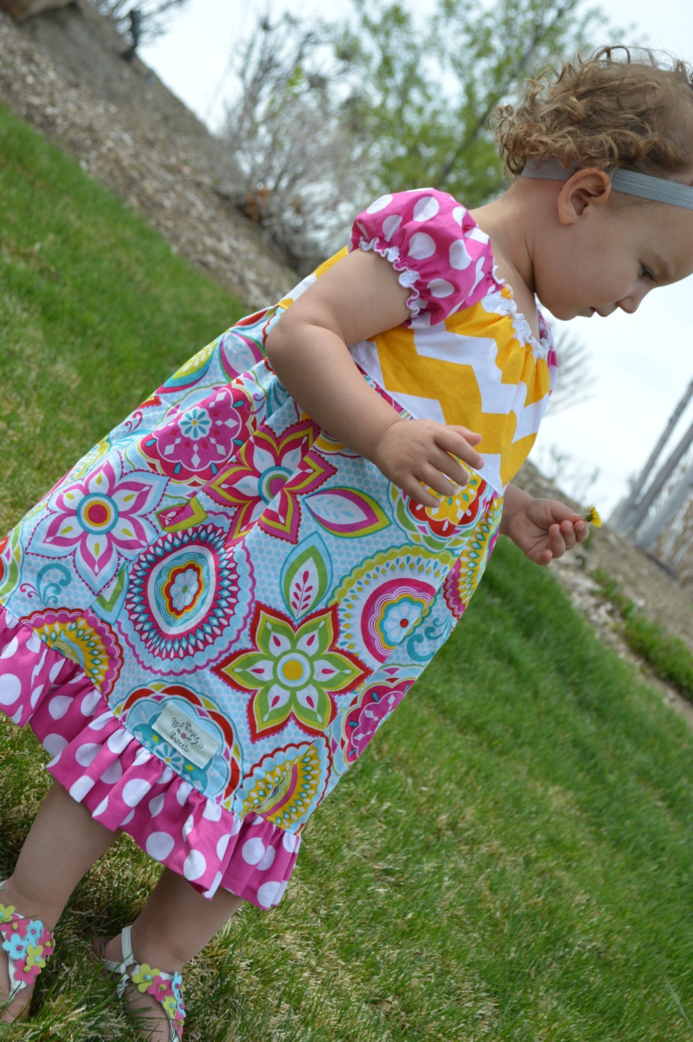 Summertime Ruffle Peasant Dress