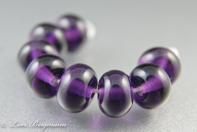 Handmade Lampwork Spacer Beads, Violet Purple Glass, Berry Breeze, Jewelry Supplies