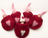 Valentine's Day Gnome, Waldorf Wooden Doll, Natural Wood Toy