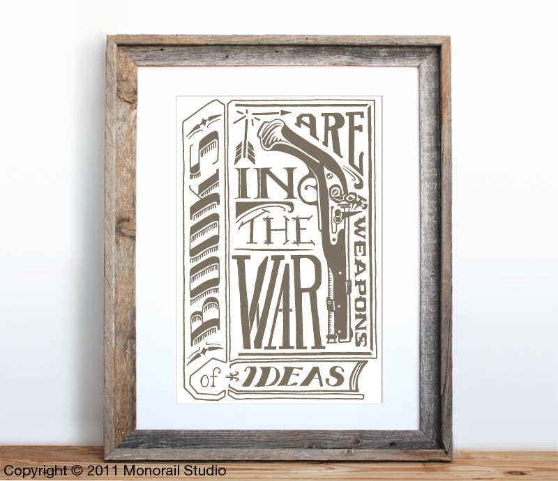 Books Are Weapons Small Screenprint Choose your color
